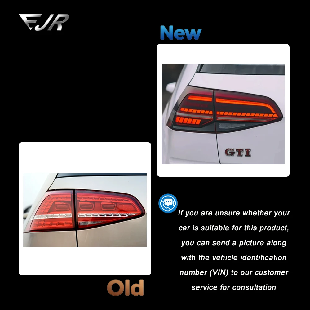 For Volkswagen VW Golf MK7 2013-2021 LED Rear Tail Light Flow Turn Running Lamp