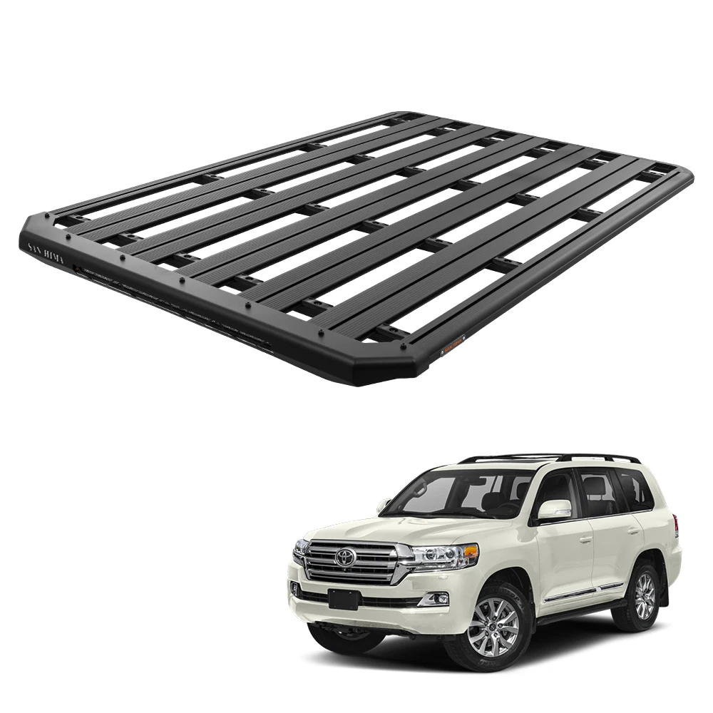 

4x4 Aluminum Alloy LC200 Platform Roof Rack In Built 28inch LED Light Bar For Toyota Land Cruiser 200