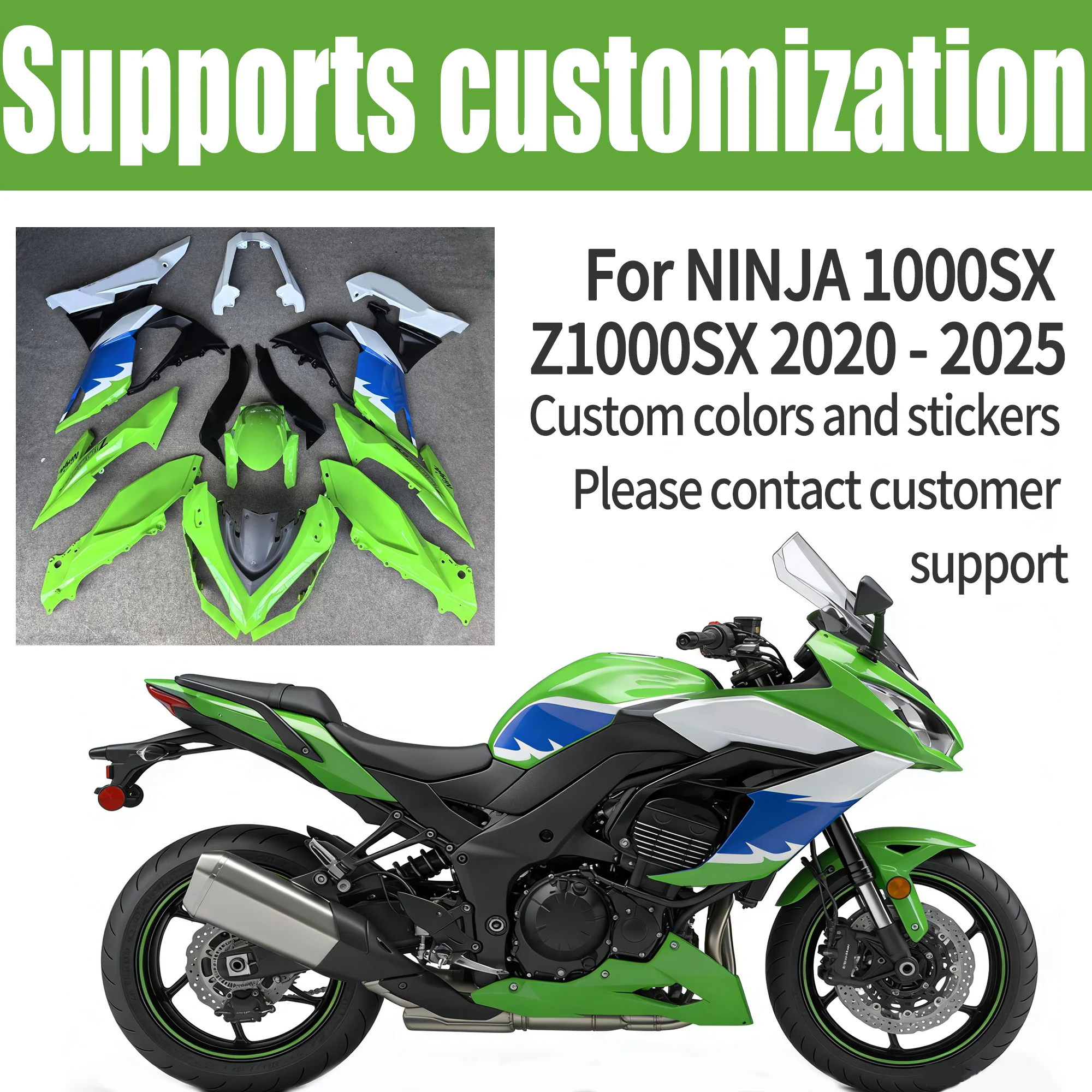 

2020 - 2025 Fit for Kawasaki NINJA 1000SX 1100SX Z1000SX 1000 1100 SX Motorcycle Shell Fairing Bodywork Kit Panel Set