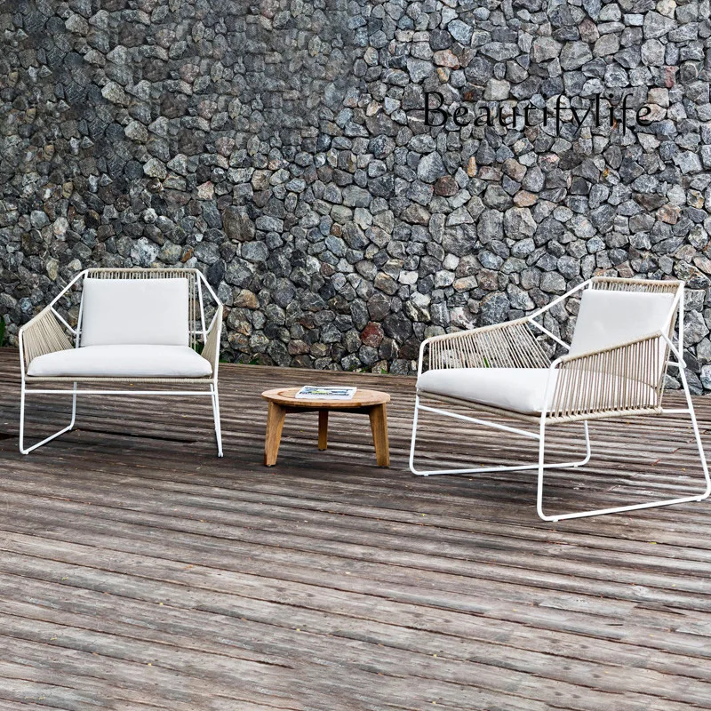 Outdoor customization, balcony leisure chair simple rattan chair sofa single lazy recliner apartment table and chairs