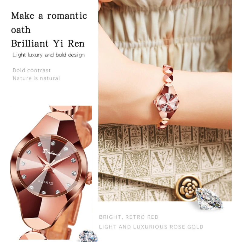 BINBOND 220 Watch for Women Waterproof Versatile  Premium Exquisite Fashionable Light Luxury Quartz Watch Relogio Feminino