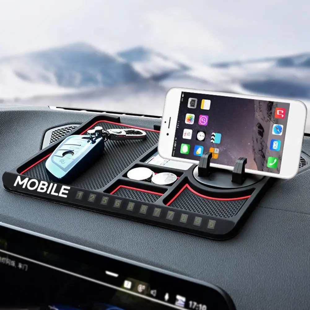 Alfombrilla antideslizante para coche, soporte giratorio para teléfono con número de estacionamiento, alfombrilla antideslizante para salpicadero de coche, Universal, Suv, camión, vehículo