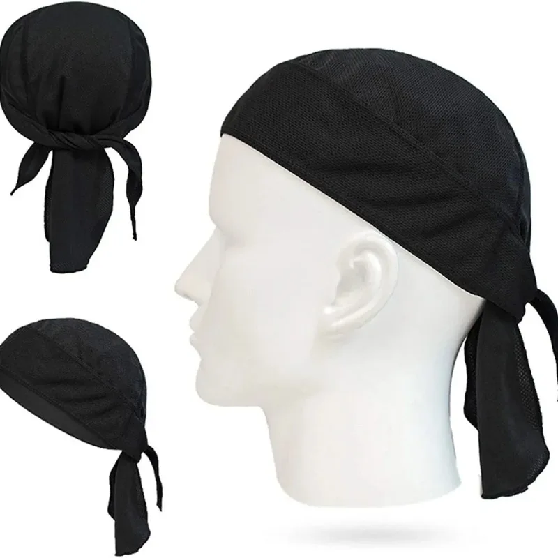 Men Summer Quick Dry Motorcycle Cap Running Riding Hood Headband Head Scarf Breathable Bandana Man Pirate Hat Beach Small Caps