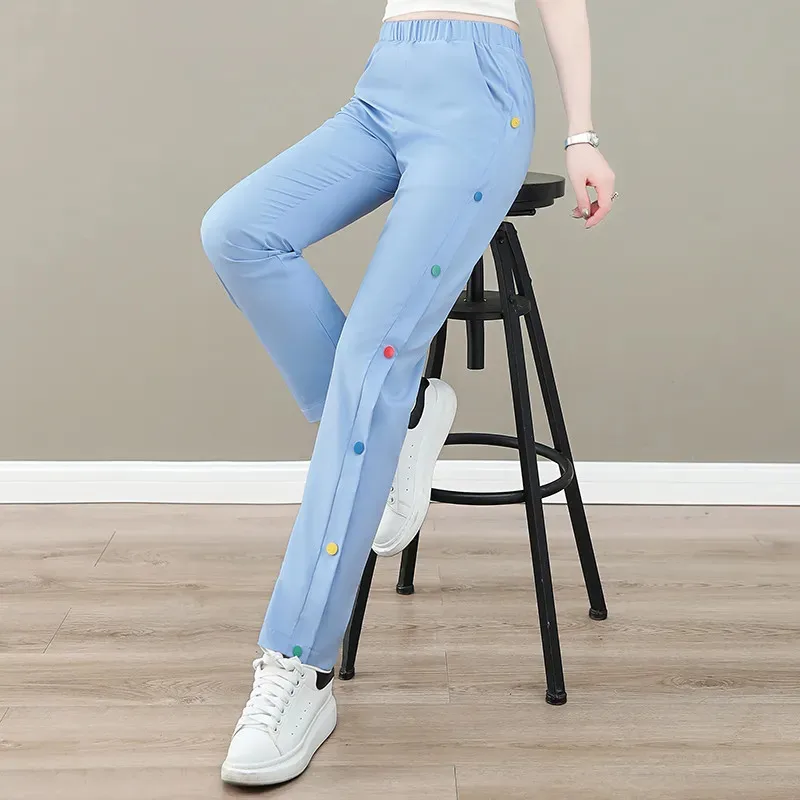 Spring Summer Harem Lce Silk Trousers Women's 2023 New Quick-Drying Fashion Sports Slacks Leisure Breathable Casual Pants Female