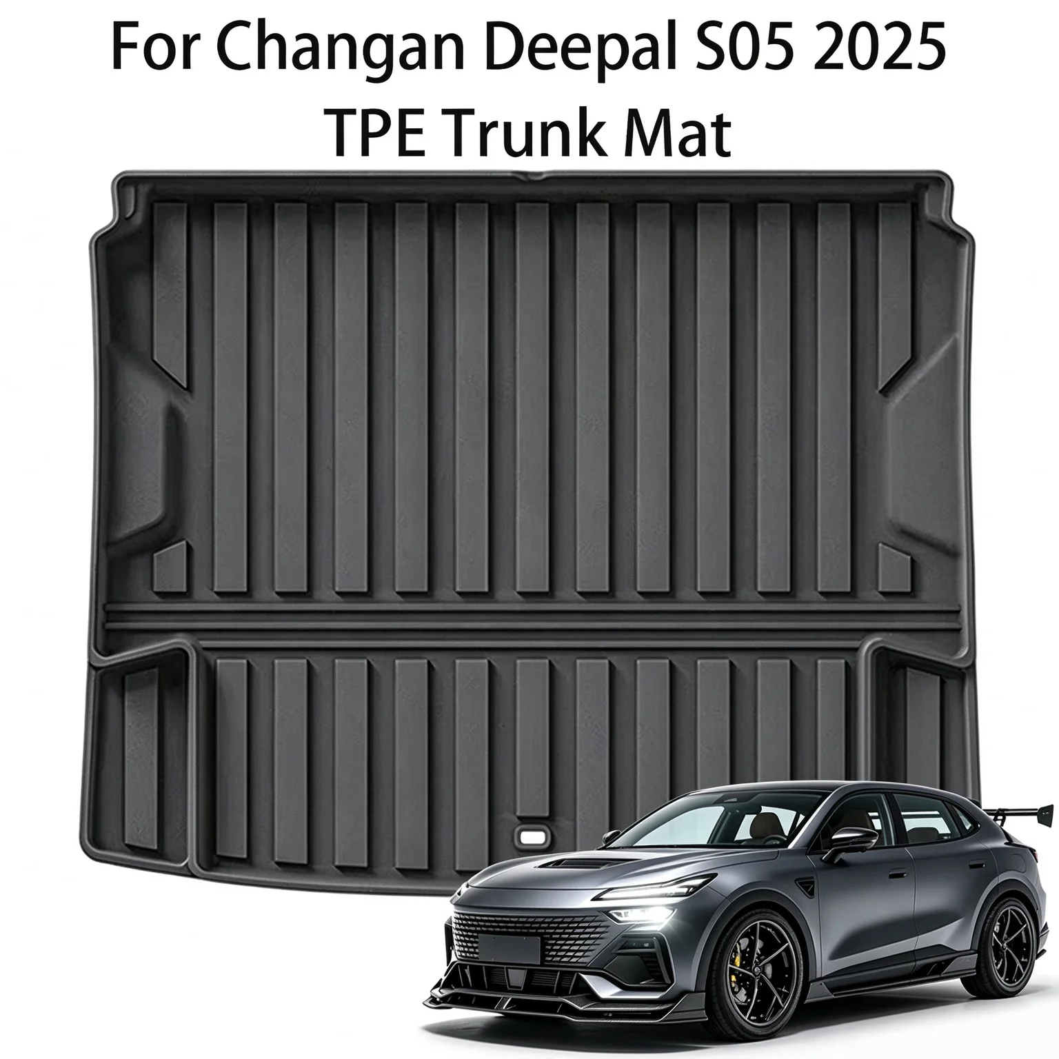 For CHANGAN DEEPAL S05 2025 3D TPE Trunk Mat Backrest Mats All Weather Waterproof Anti-Slip Cargo Liner Car Interior Accessories