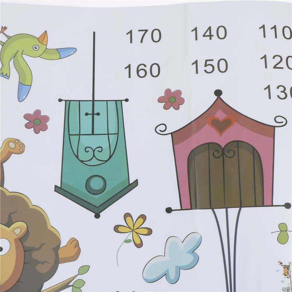 Lovely Animals On Tree Branch Growth Chart Wall Sticker Children Height Measure Kids Room Decoration Mural Art Diy Home Decals