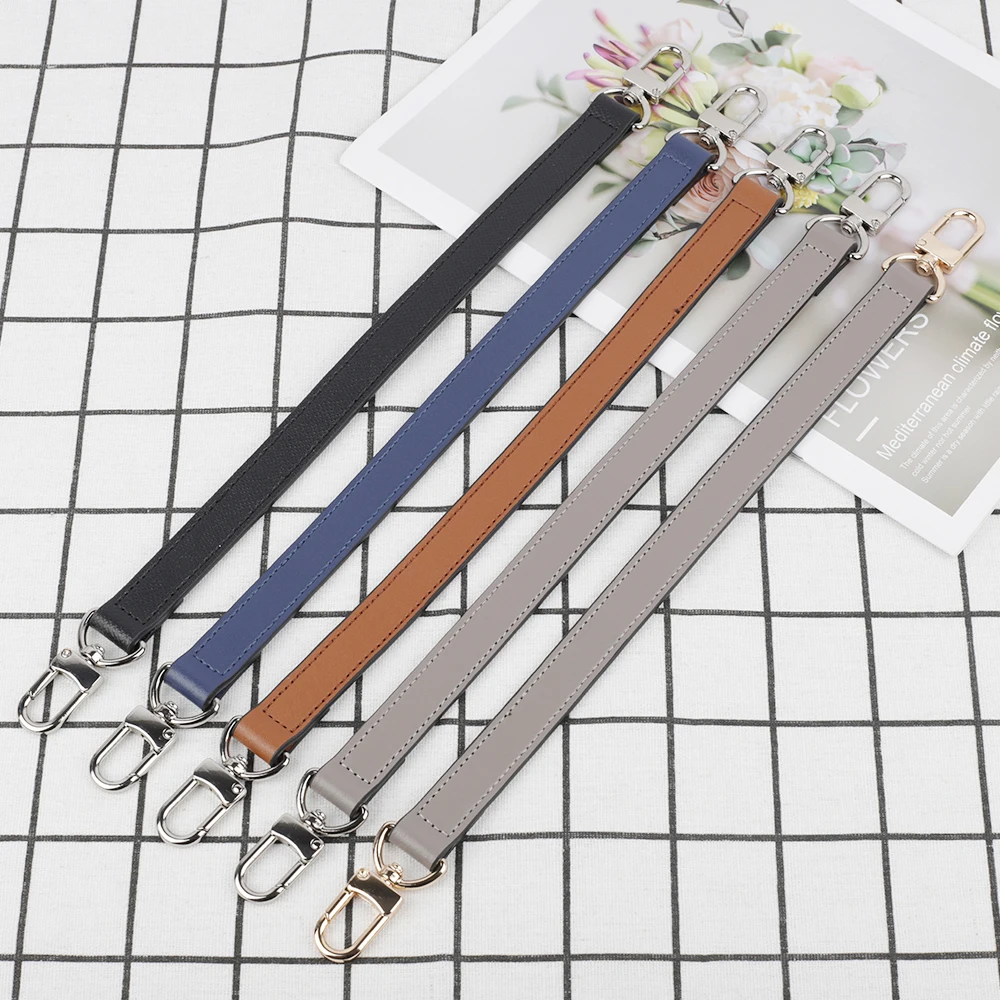 Genuine Leather Bag Strap With Silver Gold Hardware Shoulder Strap Handbag Strap For Obag Handle High Quality Bag Accessories