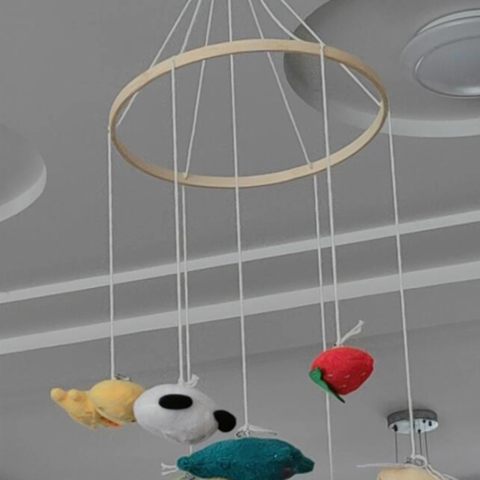 Bamboo Mobile Frame Hanging Crib Bell Stand Baby Room Decoration for DIY Plush Toys and Ornaments - view 3