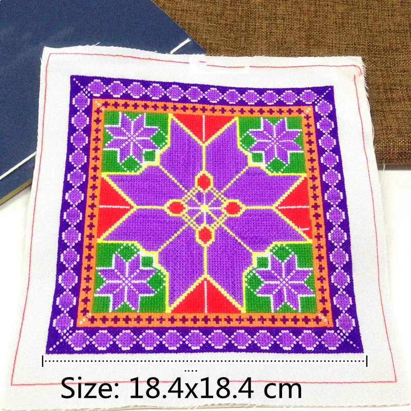 1pcs Ethnic Satin Fabric Embroidery Patch Cloth Jeans Bag Applique Trim Boho DIY Sewing Accessory