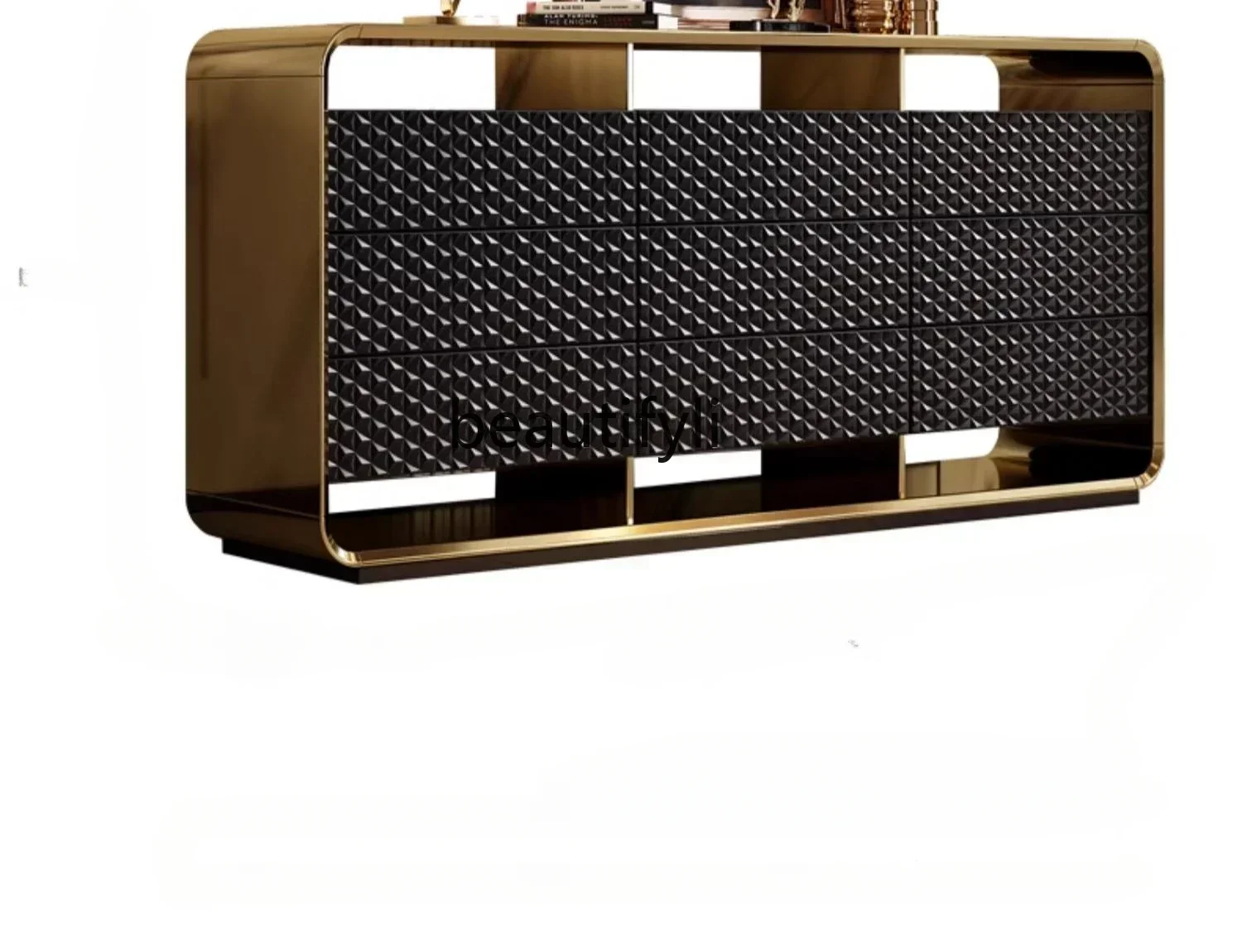 

A Italian light luxury modern simple entrance cabinet, living room sofa back to bedroom, bedside decorative chestSS 8617