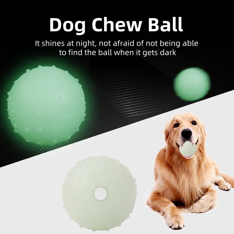 Rubber Glowing Ball Pet Toy Ball Dog Sports Elastic Thorn Ball Husky Edge Grazing Teething Training Dog