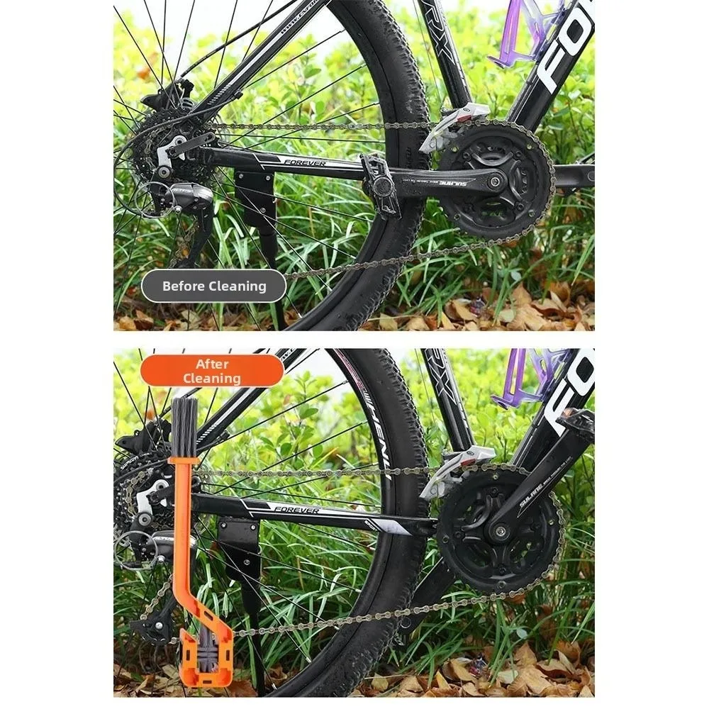 

Double Head Bicycle Chain Clean Brush Portable Multifunction Bike Chain Cleaner Cleaning Brush Scrubber Design