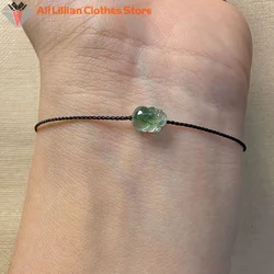 Jade Pixiu Bracelet Braided Bracelet For Women Men Wealth Good Luck Green Gemstone Stone Natural Jewelry Gifts