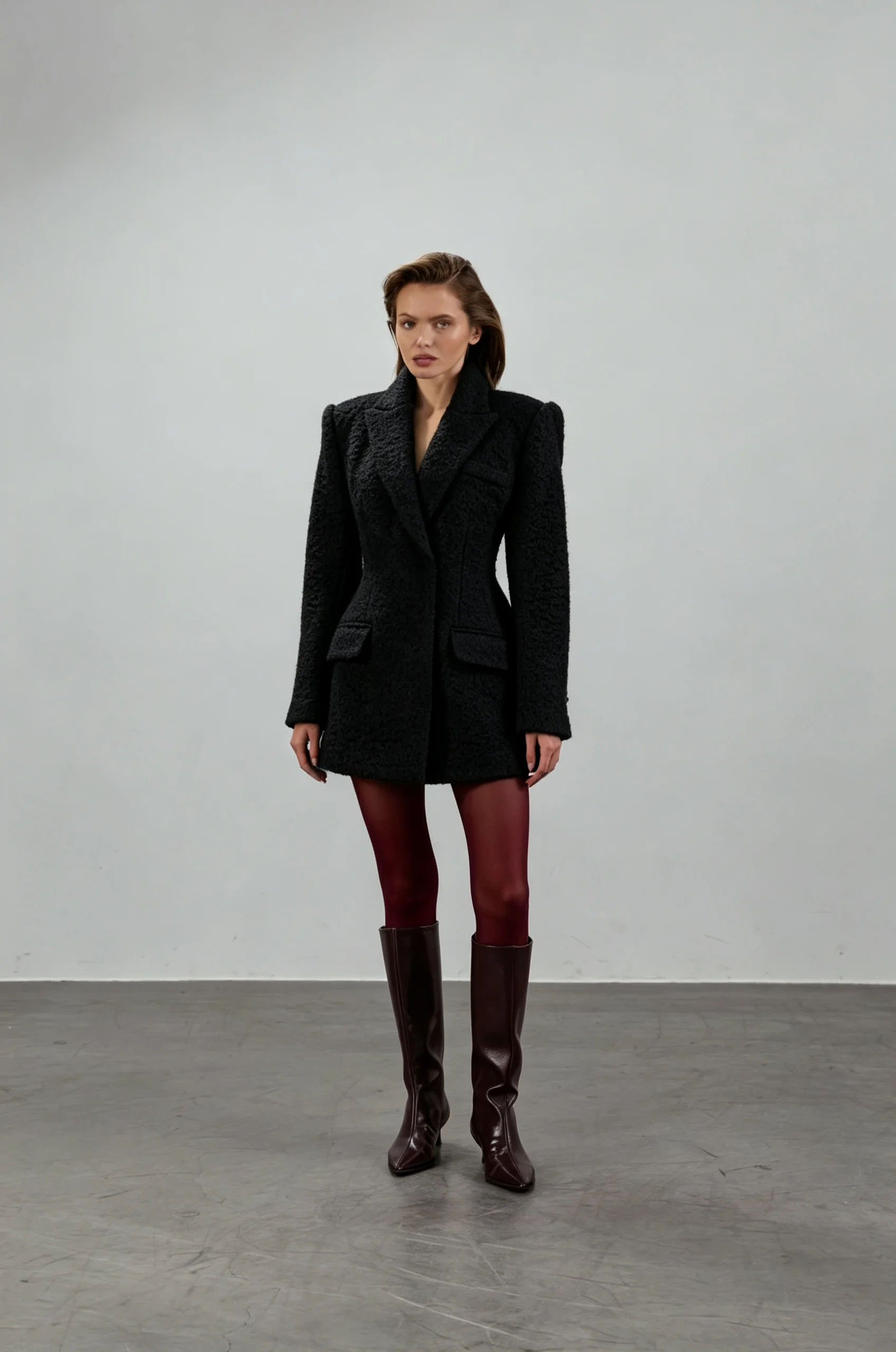 Women Boucle Wool Blend Short  - Wool Blend Coat 评论和价格