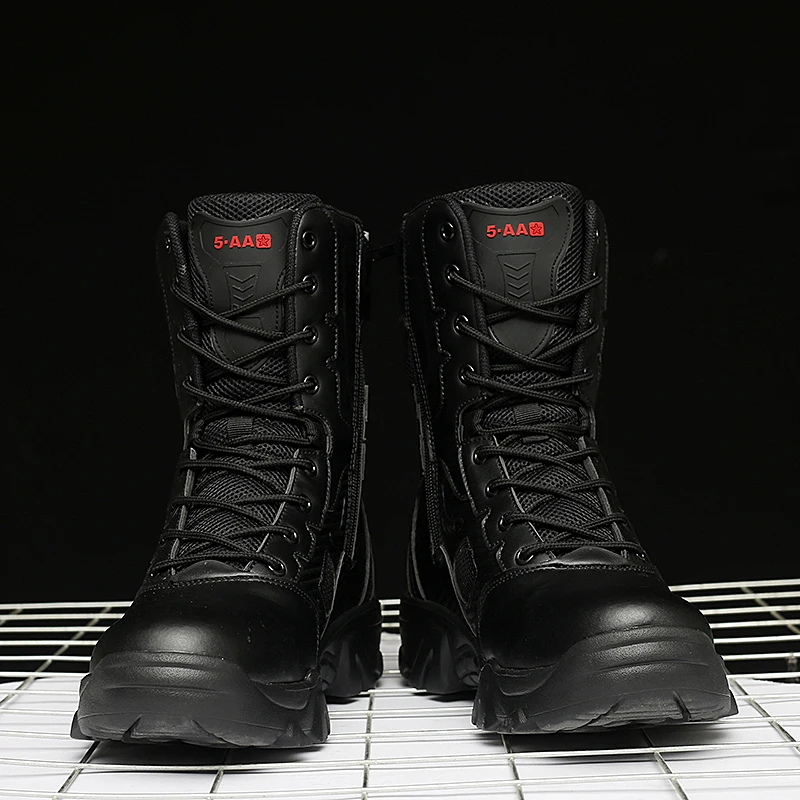 Men Male masculine  Mens Casual Shoes Leather SWAT Masculine sneakerMotorcycle Ankle Combat Boots Black Botas Militares Hombre