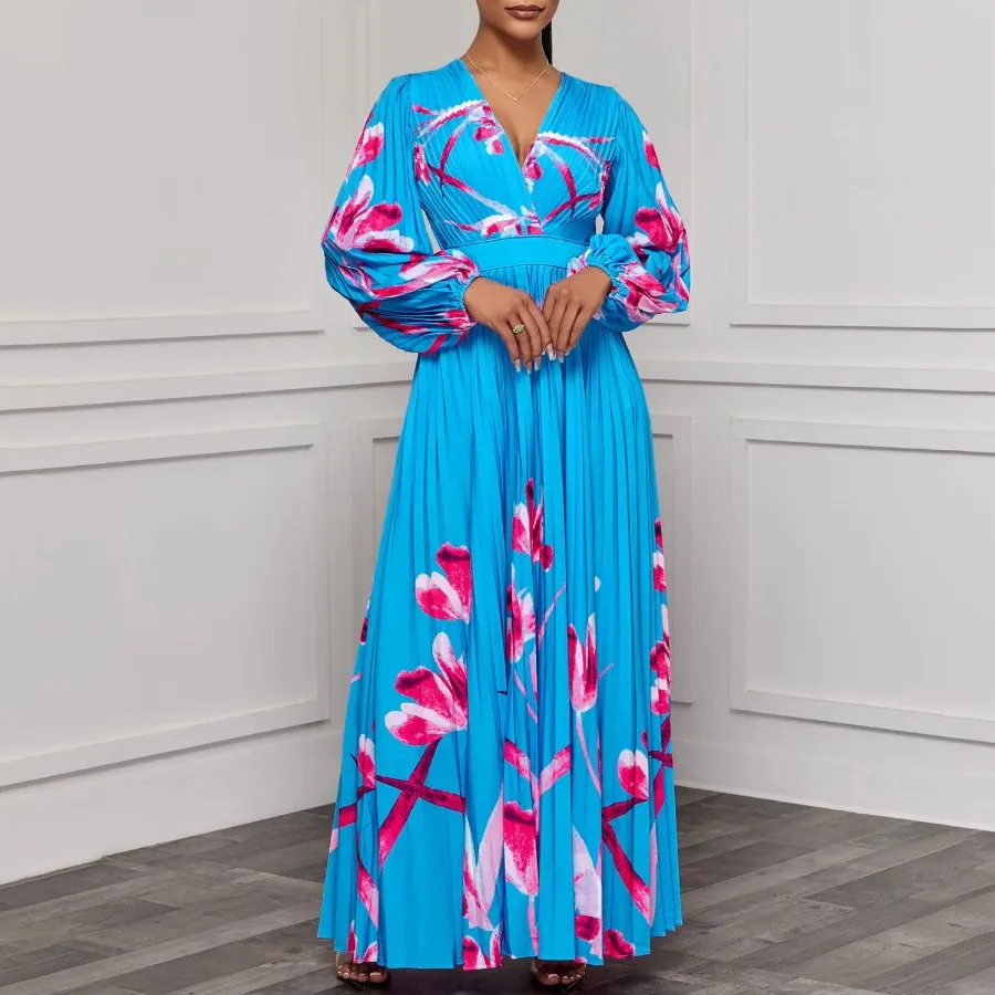 African Dresses For Women Elegant 2024 Dashiki Autumn Spring Maxi Dress Ladies Traditional African Clothing Fairy Dreaes