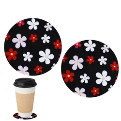 Car Coasters Drink Pad For Drink In Auto Non-slip Floral Car Cup Holder Coaster Portable Car Cup Holder Insert Coaster For