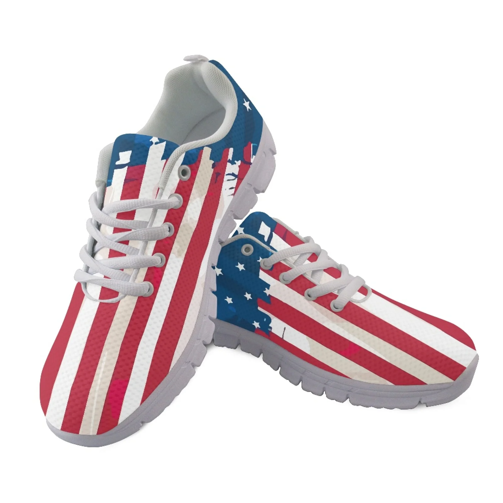 Coloranimal American Flag 2026 Trending Training Shoes Womens Athletic Walking Sneakers Flat Running Shoe for Ladies