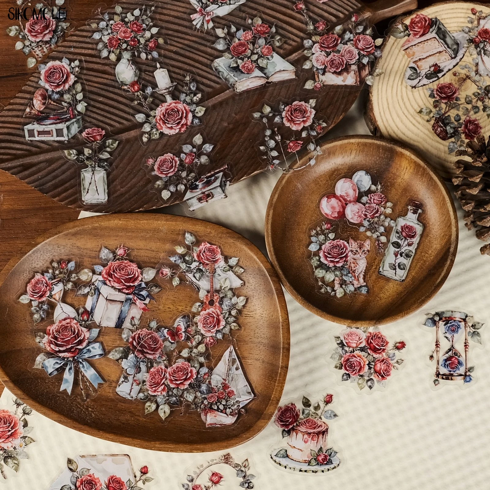 

50 шт., роза, растение, ПЭТ, граффити, наклейки, цветы и лист, прозрачные наклейки, наклейка для гитары, ноутбука, багажа, этикетка, дневник, канцелярские принадлежности