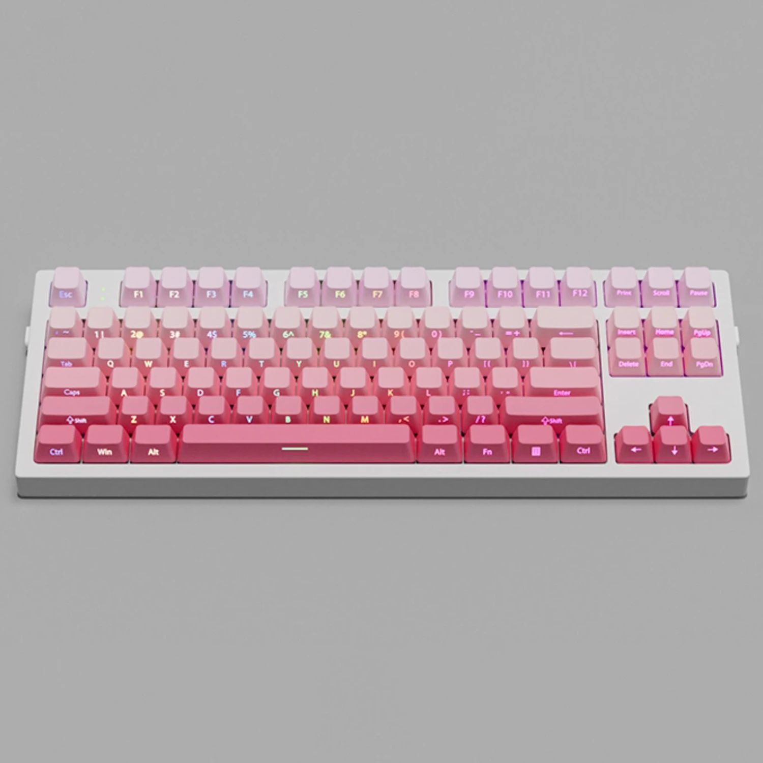 Imagem -06 - Teclas Duplo Tiro Brilho Através de Teclas Morango Rosa Impressão Lateral Pbt Keycaps Perfil Cereja para Interruptores mx Teclado de Jogos 135