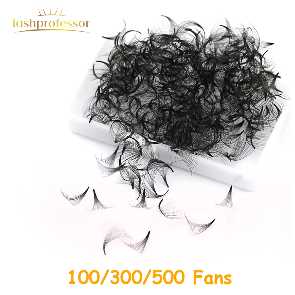 Lashprofessor 100/300/500 Loose Fans Slim Narrow Sharp Stem Premade Volume Lash Loose Fans Promade Thin Pointy Base Fanned Lash