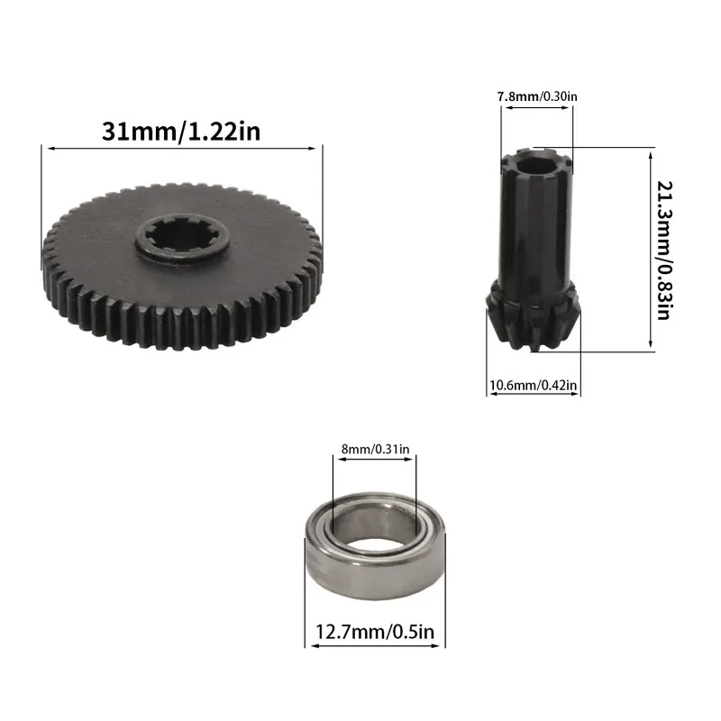 Engrenagem de acionamento de engrenagem de redução de aço para modificação e atualização de carro de controle remoto proporcional MJX 1/14 e 1/16