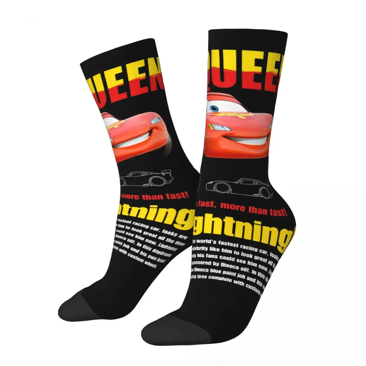 I'm Lightning mcqueen and sally Design Socks Merch for Girls Breathable Dress Socks