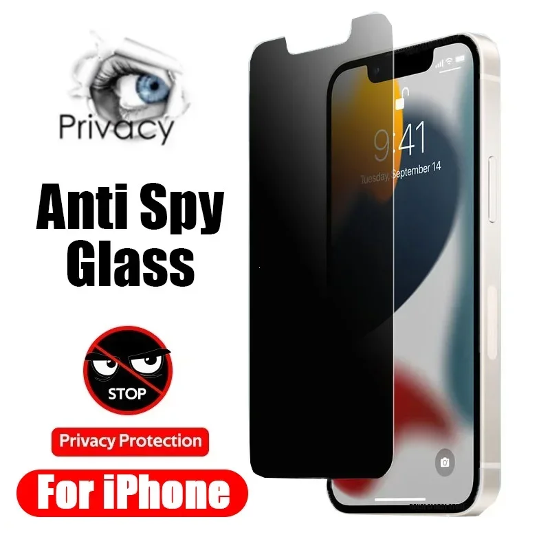 Anti Spy Screen Protector Voor iPhone 16 15 14 13 12 11 Pro X XR XS Max SE 2020 2022 13 Mini 14 Plus 8 Privacy Gehard Glas