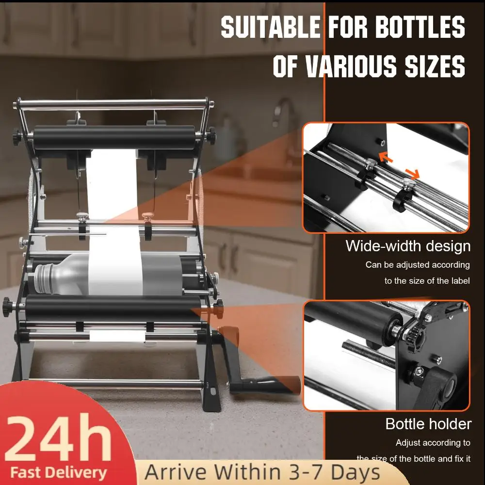 

Adjustable Manual Round Bottle Labeling Machine with Handle Manual Bottle Labeling Machine for Round Glass Plastic Metal Bottle