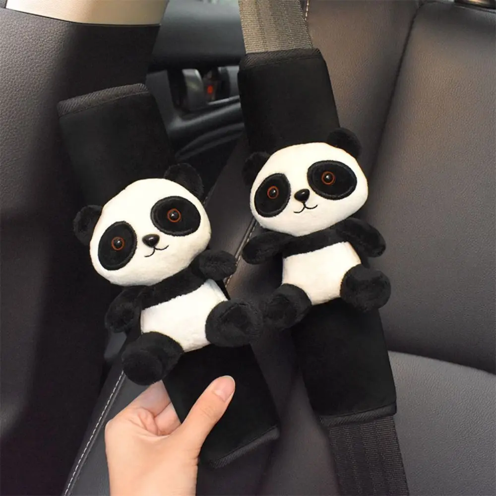 Cute Cartoon Panda Car Seatbelt Cover Seat Belt Harness Cushion Auto Shoulder Strap Protector Pad