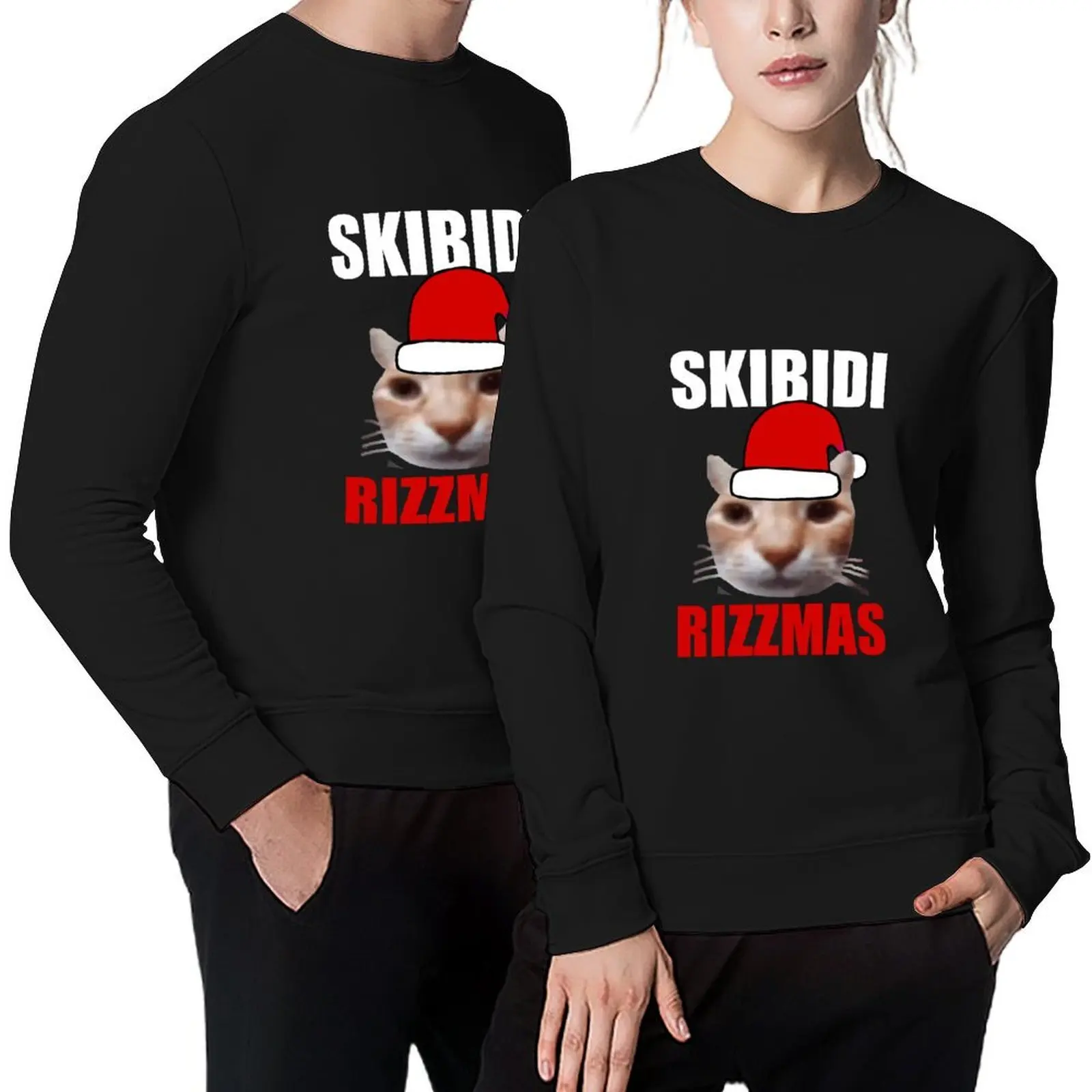 Skibidi Rizzmas بلوفر قطة منخفض الجودة للرجال سترة خريفية بدلة رياضية للرجال ملابس أنيمي جديدة في بلوزات