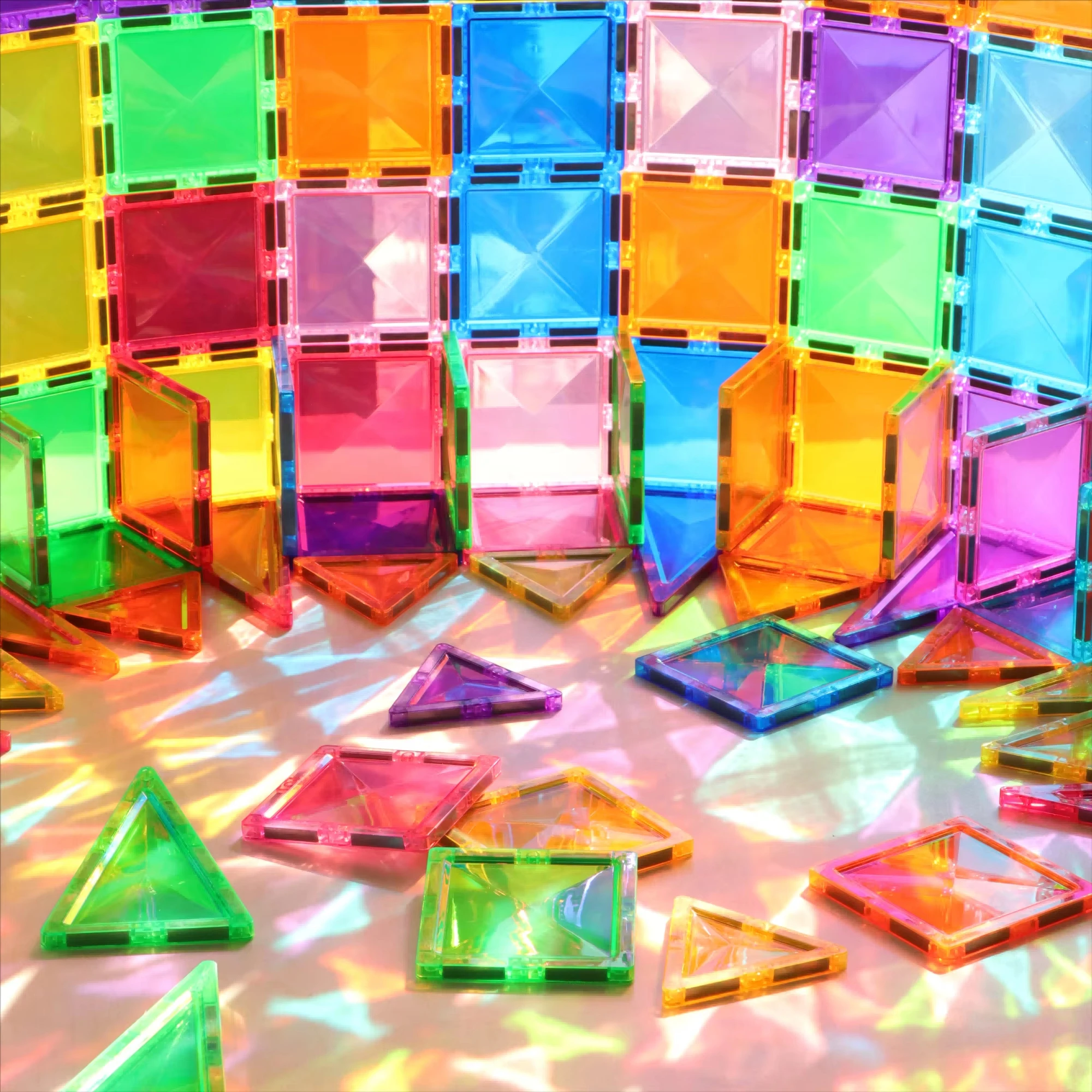 Magnetische Bausteine Bausätze 60PCS Kinder DIY Montessori Lernspielzeug Starke Magnetfliesen für