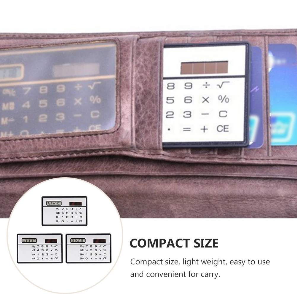 

1Set Mini Solar Calculator Ultra-Thin Portable Touch Panel Digital Device for Students Home Office Use Mini Calculator