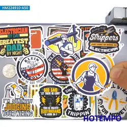 20/30/50PCS Electrician Stickers Electric Worker Slogan Funny Warning Decal for Car Bike Motorcycle Laptop Phone Luggage Sticker