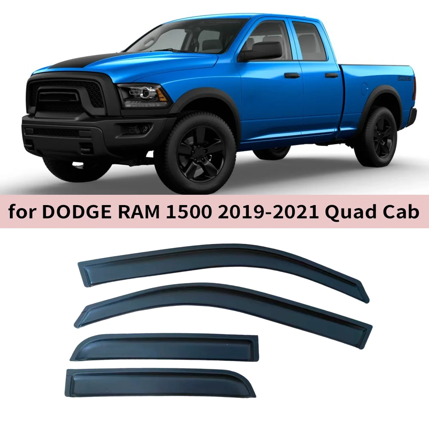 

Оконный козырек для DODGE RAM 1500 Quad Cab 2019 2020 2021 2022 2023, ветровые дефлекторы, защита от дождя, дверной козырек, вентиляционные шторы, вентиляционный козырек