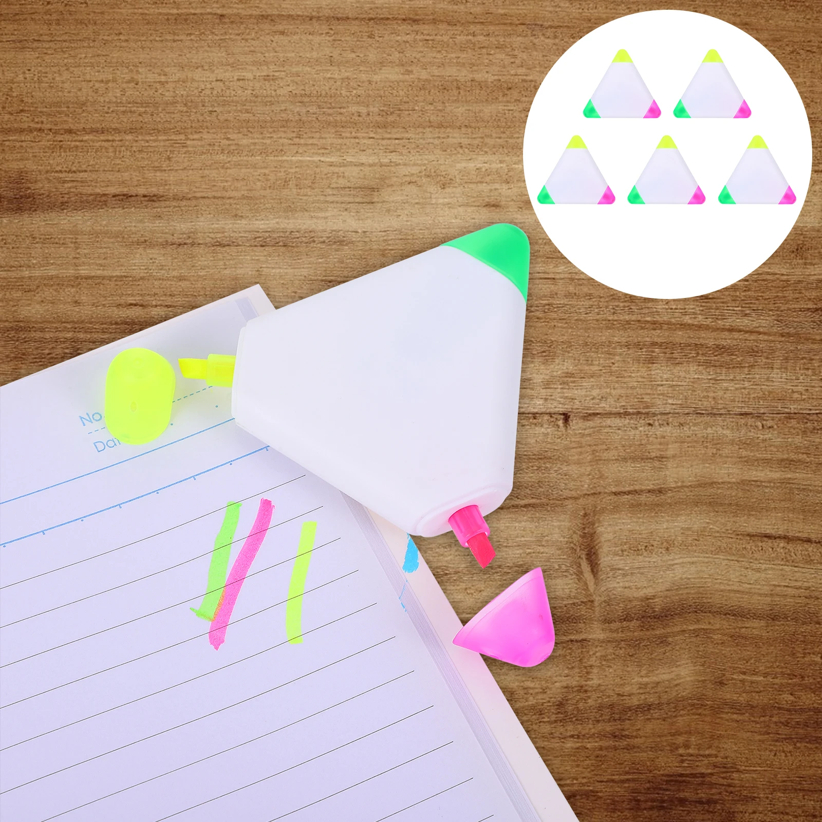 

5 шт. флуоресцентные маркеры треугольной формы, быстросохнущие чернила, разные цвета, инструменты, маркировочные ручки для письма