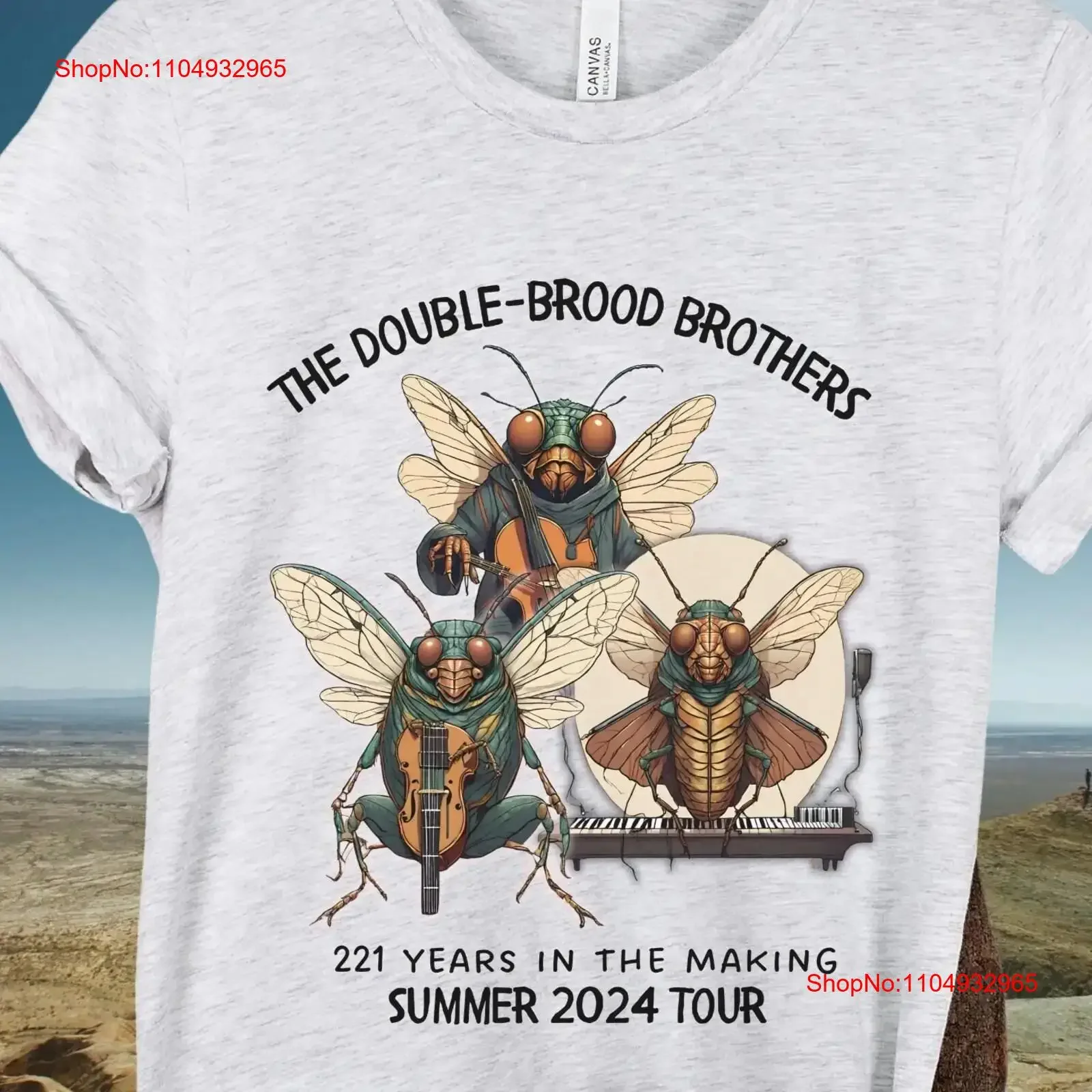 

Cicada T Shirt 2024 Reunion Funny Concert tour Bug Humor Goblincore Insect Nature Lover vintage Washed Stylish