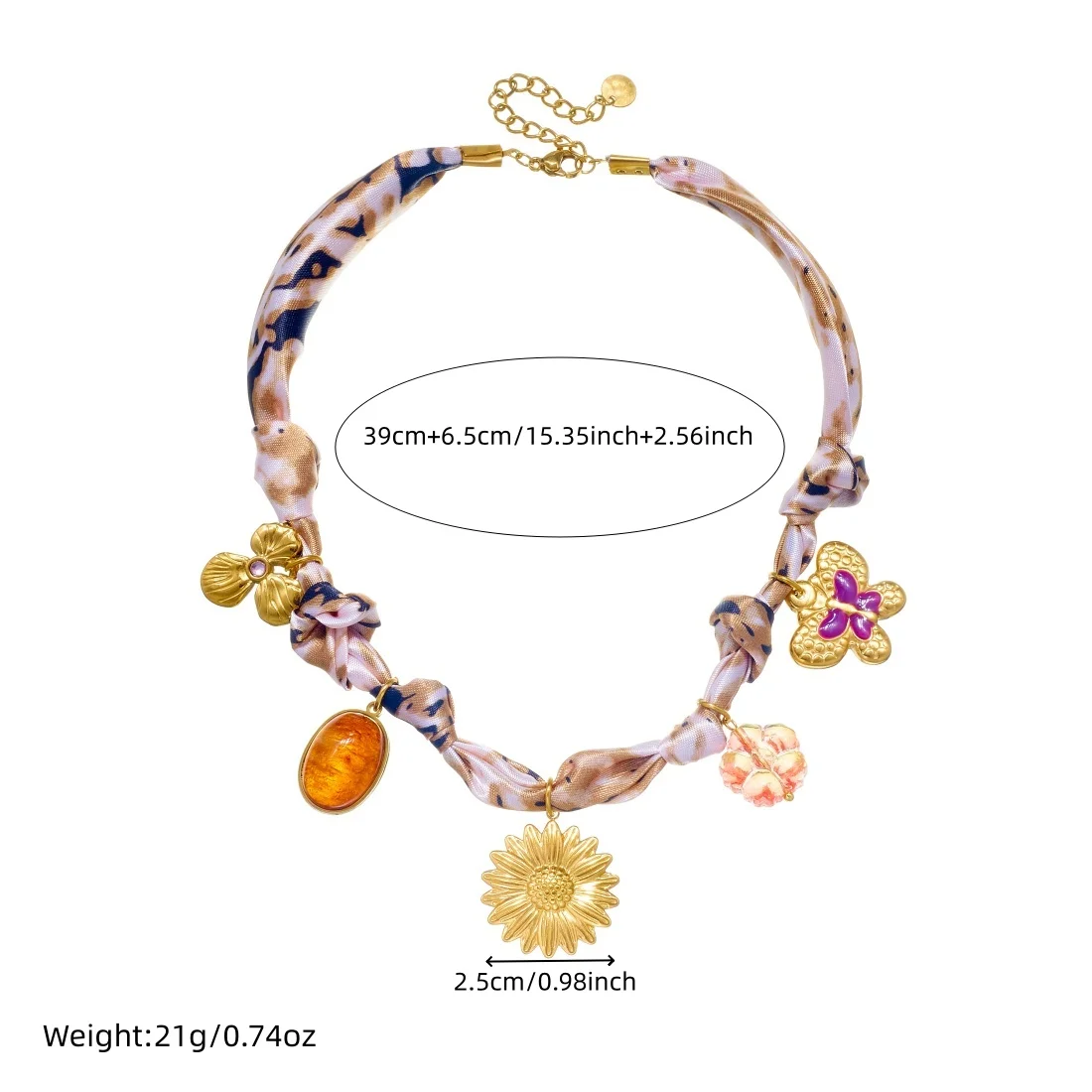 DIEYURO 316L الفولاذ المقاوم للصدأ عباد الشمس فراشة البني البيضاوي كريستال قلادة سوار سيدة الشمبانيا الشريط مجموعة مجوهرات فاخرة