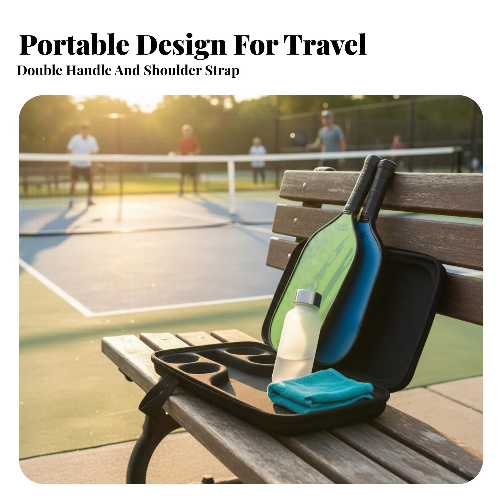 

Pickleball Paddle Case Large Capacity Pickleball Paddle Bag Sports Accessory Foam Material Material Shock-Absorbing for Travel