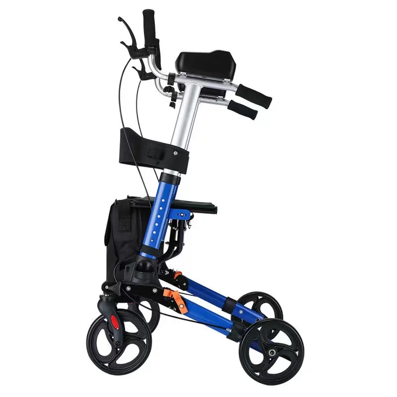 Elderly Disabled Rehabilitation Walking Assist Rollator Walker Folding Pulley Walker Shopping Cart Mobility Aid With Arm Support