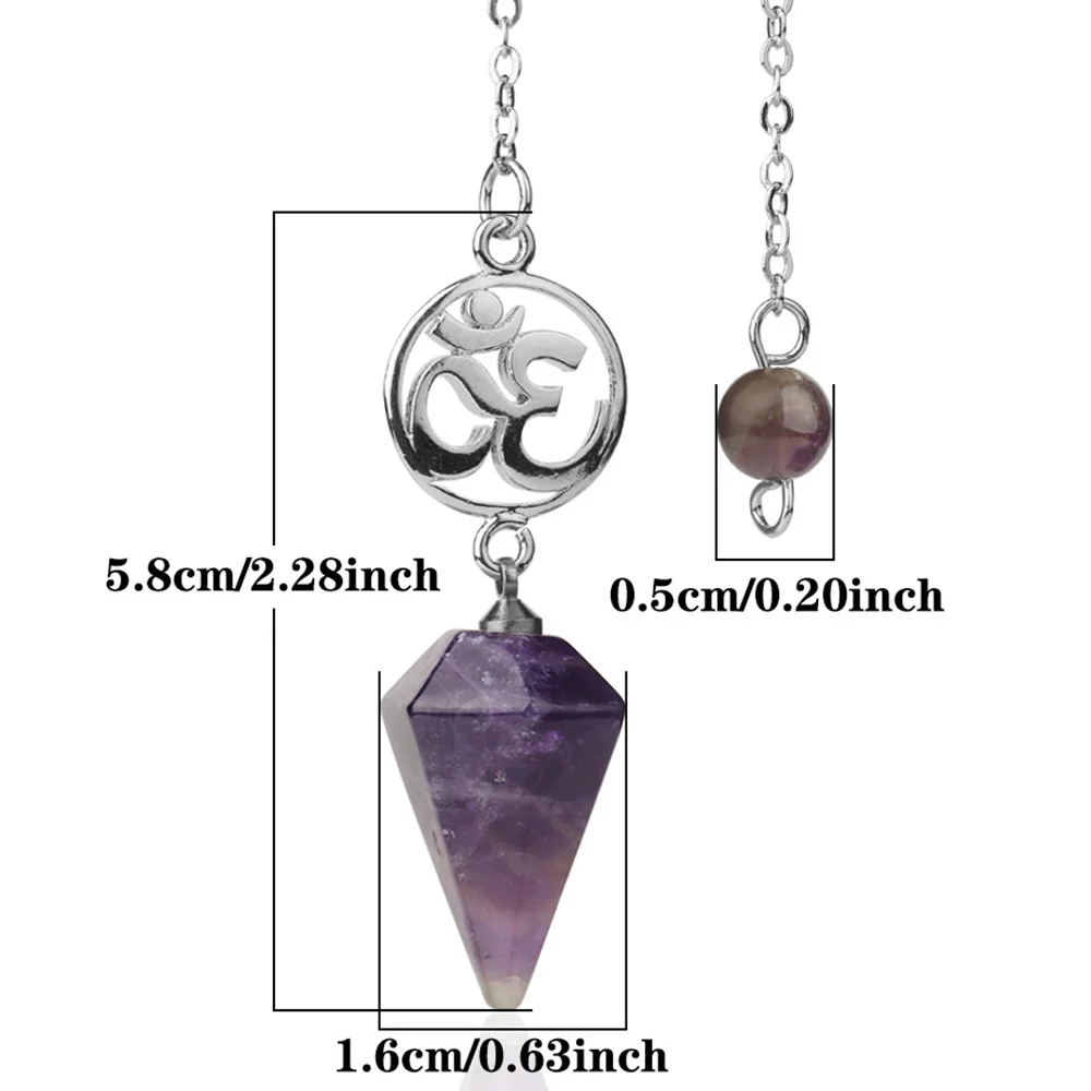 Crystal Hexagon Pendulums Reiki Amulet Jewelry for Dowsing Divination Pendulos Healing Natural Gems Amethyst Rose Quartz Pendant