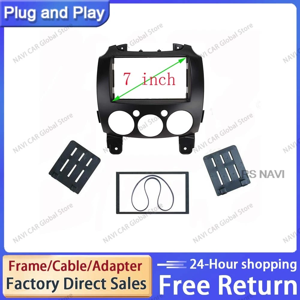 NAVI 2 Din 7/ 9 Inch Car Radio Installation DVD GPS Mp5 ABS PC Plastic Fascia Dashboard Plane Frame for MAZDA 2 2010+ Dash Kit