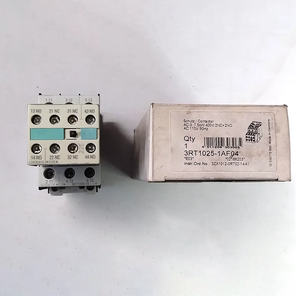 Contacteur Tech in Box pour Siemens 3RT1025-1AF04, 17A, 7,5 kW, 110V, AC, 50Hz, 3 pôles, 2NO + 2NC