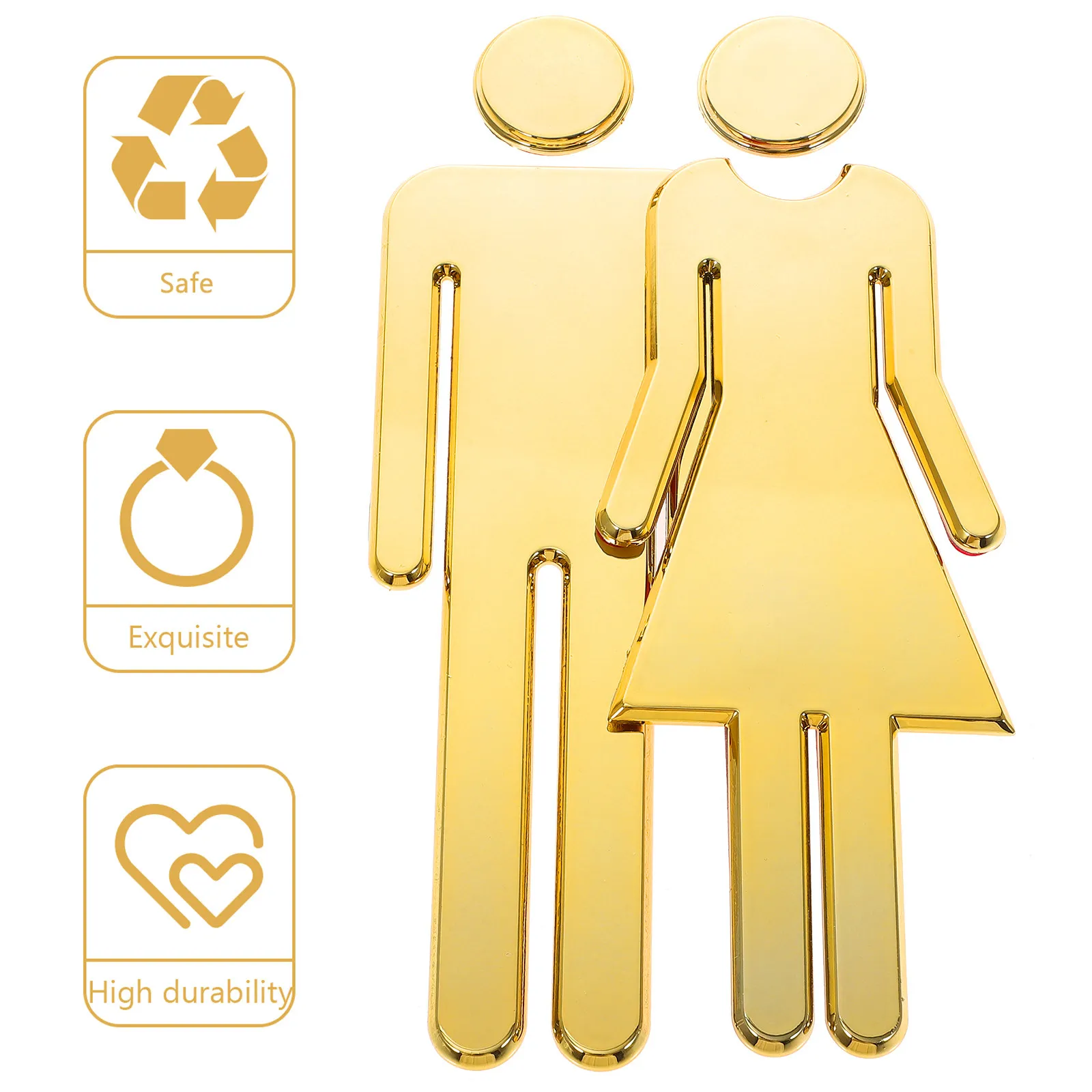Stainless Steel Lavatory Signs 12Cm Men Women Bathroom Sign for Office Restaurant Public Bathroom Identification Signage