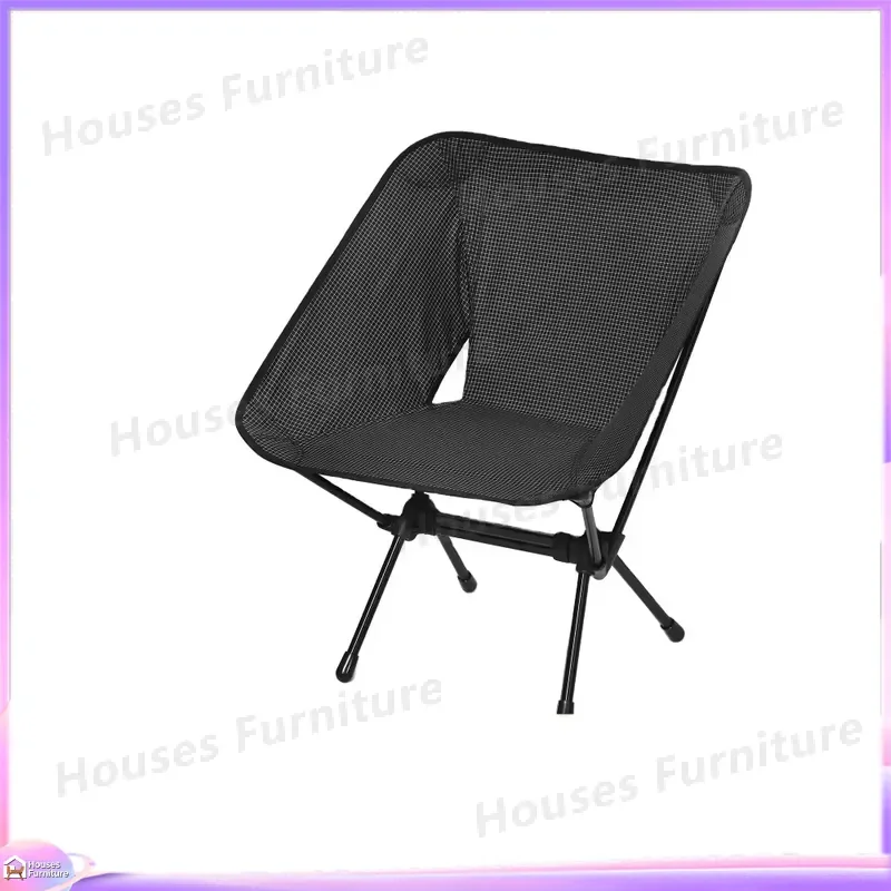 Portable Ultralight Aluminum Folding Moon Chair Compact Outdoor Camping Seat with Reinforced Oxford Cloth for Hiking Beach