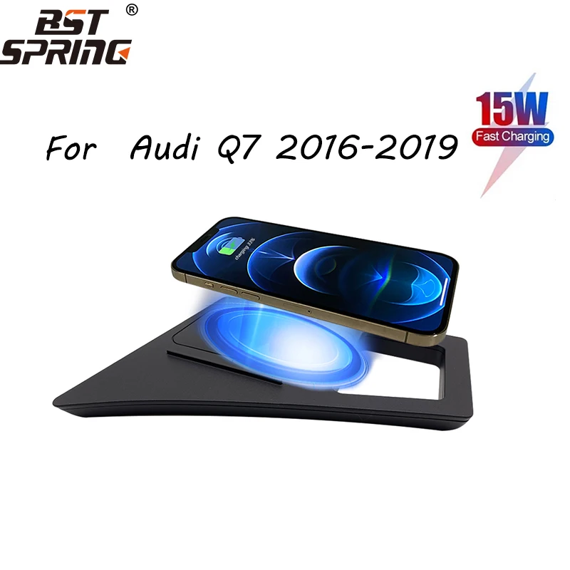 

Car Wireless Charger QI Phone Charging Holder Panel Interior Decoration Car Modification Accessories For Audi Q7 2014-2020