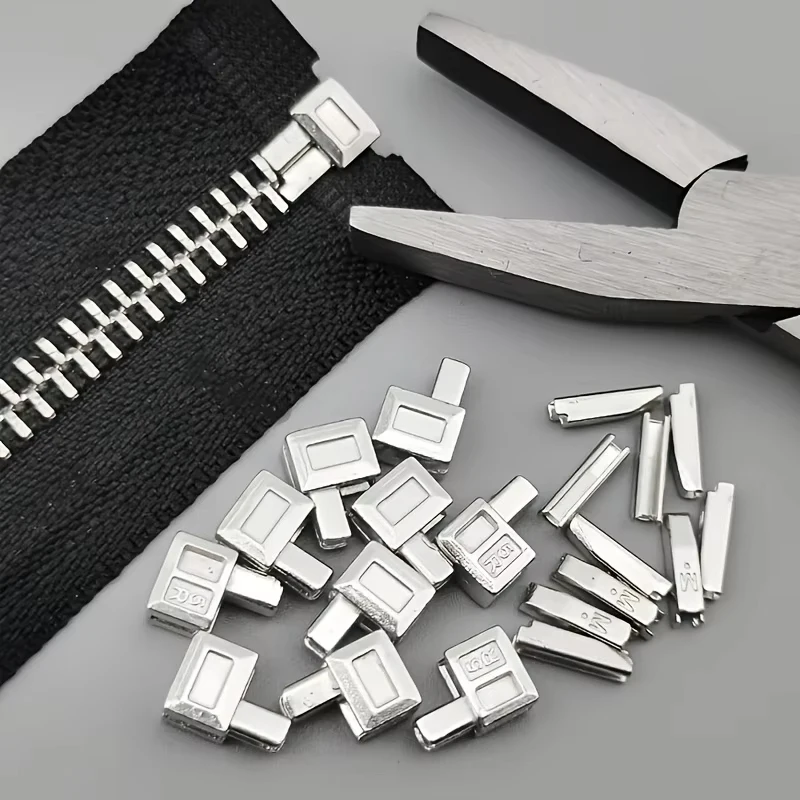 20-Piece Set Premium Metal Zipper Heads Durable Smooth for DIY Clothing Luggage Repair