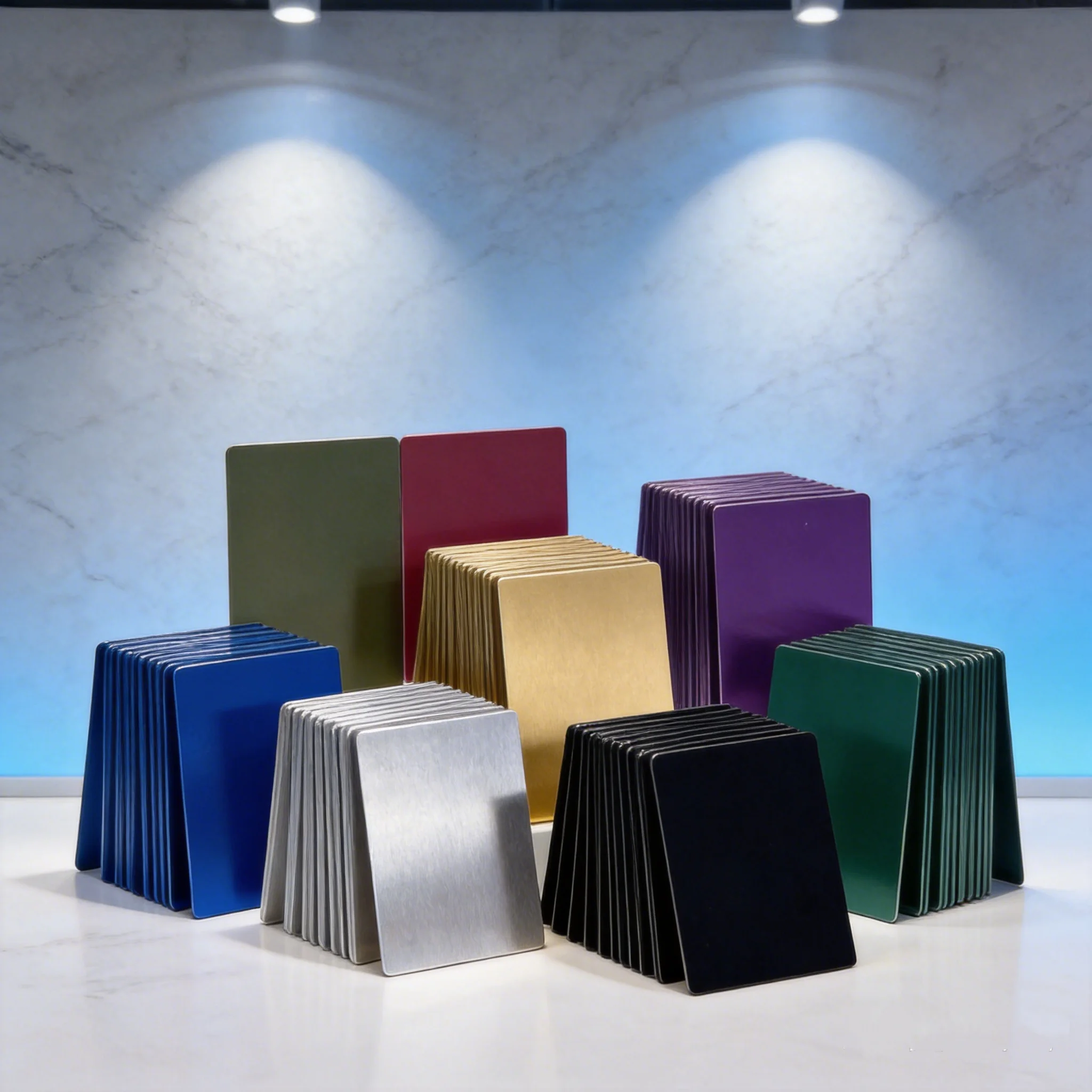 10Pcs Multi‑Choice Color Blank Aluminum Business Cards Laser Engraving Metal Blanks Card
