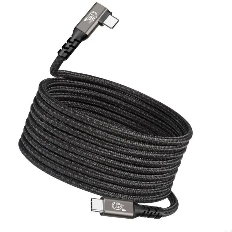 2025 NEW 240W USB4 40GBPS نقل البيانات السلك الزاوية اليمنى للشحن السريع و 8K عرض كابل سطح مكتب فعال