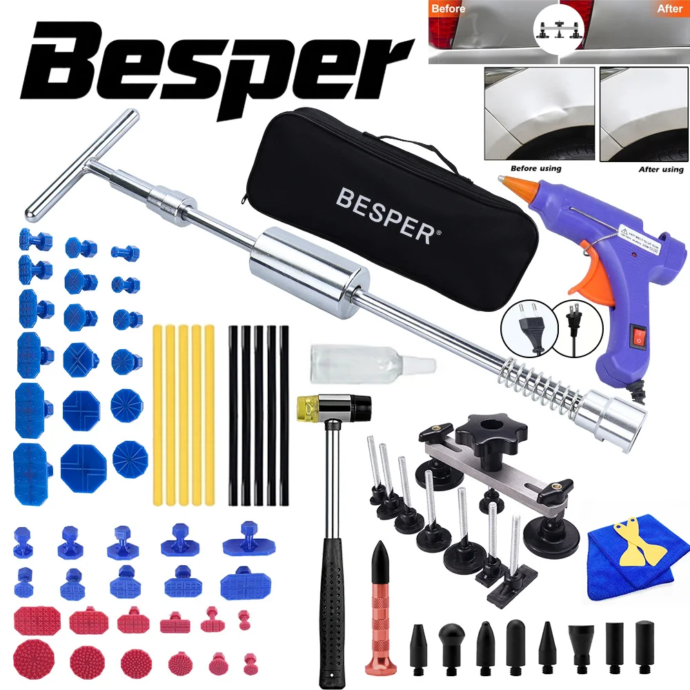 

Комплект для удаления вмятин автомобиля, Съемник моста, Съемник вмятин с Т-образным стержнем скольжения, Клеевой пистолет, Безкрасочные вмятин на кузове, Ушкодление града, Дверной диск